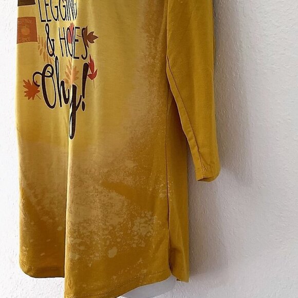 PUMPKIN SPICE OMBRE BLEACHED T-SHIRT TOP LIGHTWEIGHT - Picture 5 of 12